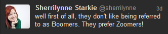 Sherrilynne Starkie's comment on Twitter